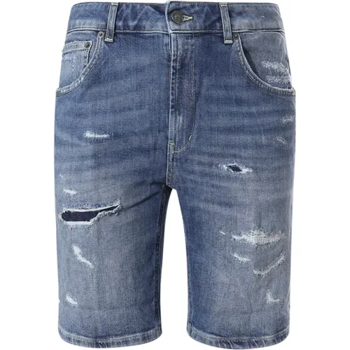 Denim Shorts mit Rissen , Herren, Größe: W38 - Dondup - Modalova