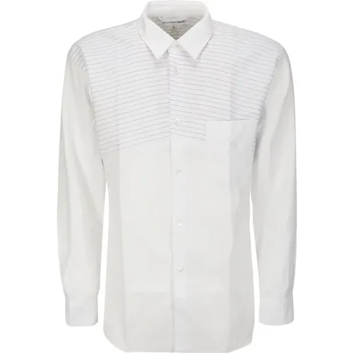 Cotton Dobby X Stripe Poplin Shirt , male, Sizes: S, M, L, XL - Comme des Garçons - Modalova