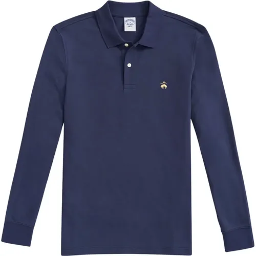 Marineblaues Polo-Shirt aus Stretch-Baumwolle , Herren, Größe: M - Brooks Brothers - Modalova