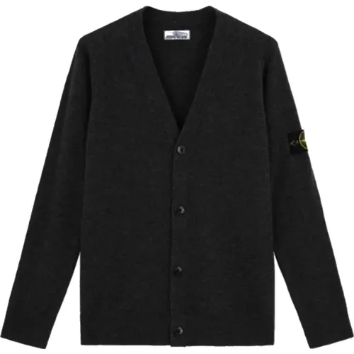 Loose Fit Buttoned Cardigan in Wool , male, Sizes: L - Stone Island - Modalova