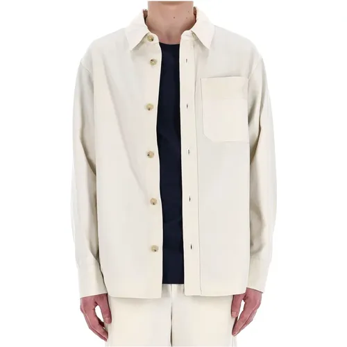 Casual Shirts, male, , Size: L Ivory Overshirt for Spring-Summer - A.p.c. - Modalova