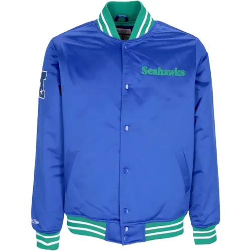 Bomber Jackets, male, , Size: M Seattle Seahawks Bomber Jacket NFL Team Colors - Mitchell & Ness - Modalova