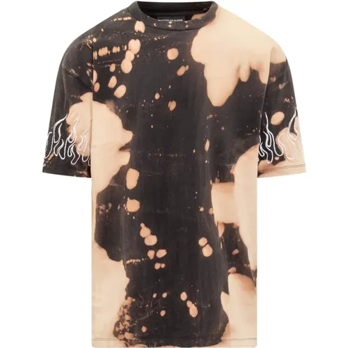 T-Shirt mit Flammen-Detail , Herren, Größe: XL - Vision OF Super - Modalova