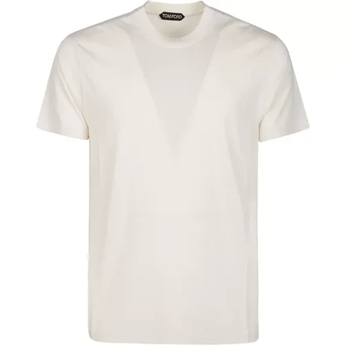 Aw100 Ecru T-Shirt - Stilvoll und Bequem , Herren, Größe: L - Tom Ford - Modalova