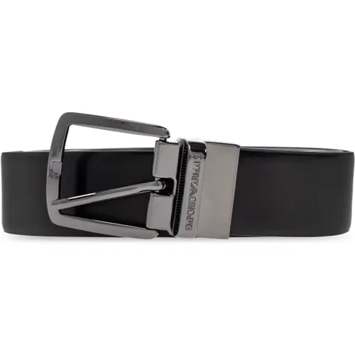 Belts, male, , Size: ONE SIZE Leather belt - Emporio Armani - Modalova