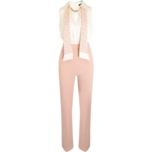 Chic Playsuit mit doppelter Crêpe-Stretchhose , Damen, Größe: S - Elisabetta Franchi - Modalova