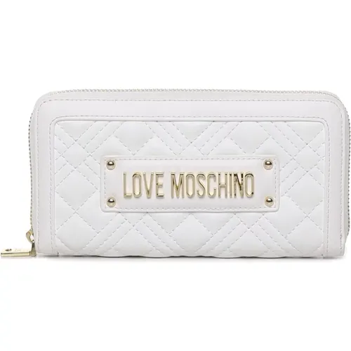 Stylish Leather Wallet with Multiple Compartments , female, Sizes: ONE SIZE - Love Moschino - Modalova