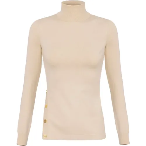 Turtlenecks, female, , Size: L White Sweater - Elisabetta Franchi - Modalova