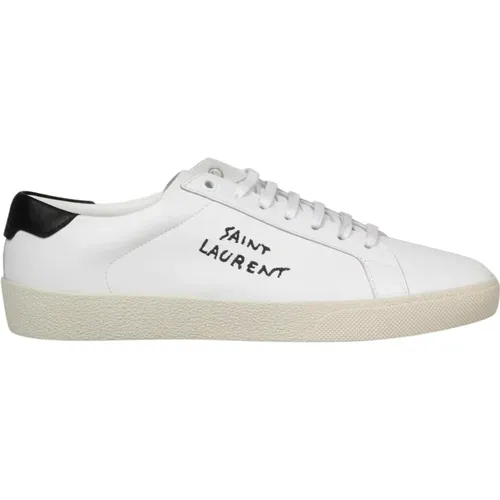 Leather Court Classic Sl/06 Sneakers , male, Sizes: 8 1/2 UK, 7 UK, 8 UK, 7 1/2 UK, 5 UK, 6 UK - Saint Laurent - Modalova