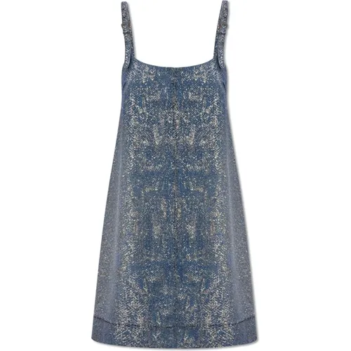 Denim slip dress , female, Sizes: 2XS - Versace Jeans Couture - Modalova