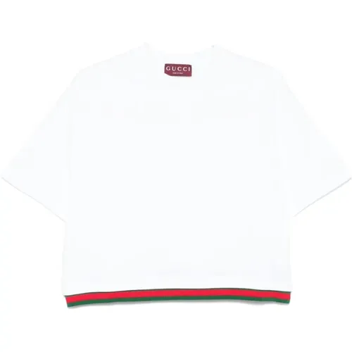 T-Shirts, female, , Size: XS T-shirts and Polos with Web-stripe - Gucci - Modalova