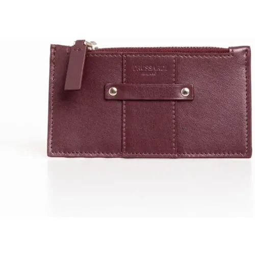 Fashion Leather Cardholder with Zip Pocket , male, Sizes: ONE SIZE - Trussardi - Modalova