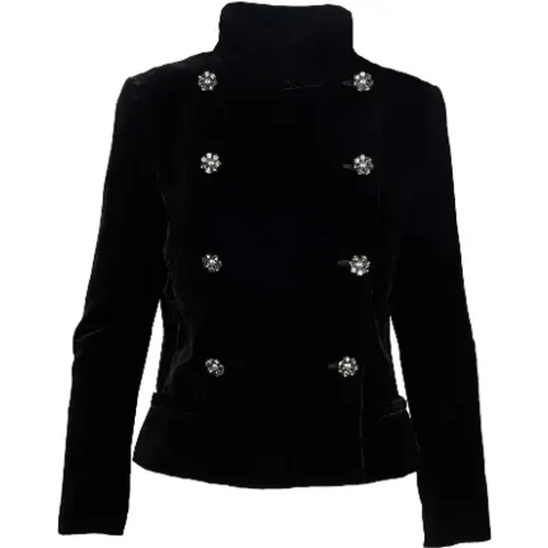 Vintage Velvet Jacket - Pre-owned Fabric Outerwear , female, Sizes: M - Chanel Vintage - Modalova