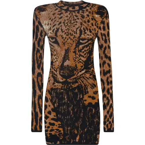 Leopardenmuster Kleid - Roberto Cavalli - Modalova
