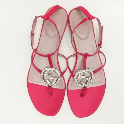 Pre-owned Satin sandals , female, Sizes: 7 1/2 UK - Gucci Vintage - Modalova