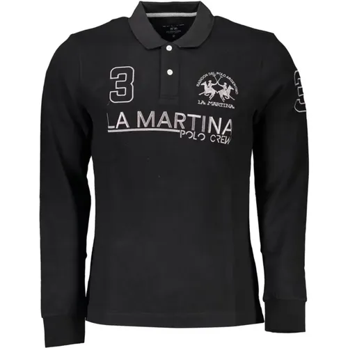 Polo Shirts, male, , Size: L Embroidered Long Sleeve Polo Shirt - LA MARTINA - Modalova