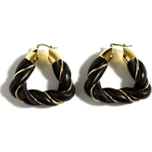 Pre-owned Jewellery, female, , Size: ONE SIZE Pre-owned Leather earrings - Bottega Veneta Vintage - Modalova