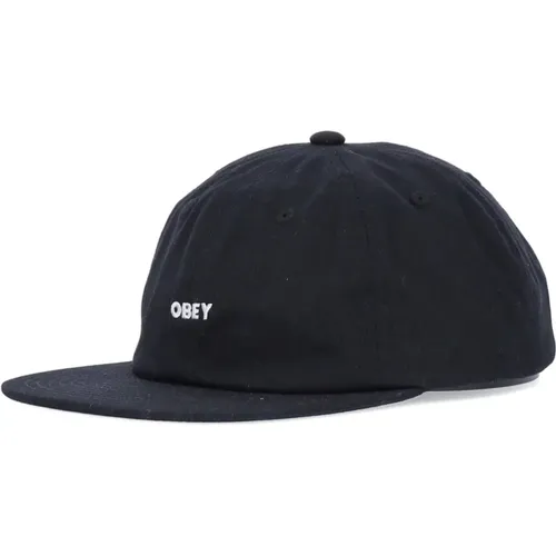 Caps, male, , Size: ONE SIZE Twill Flat Visor Cap Strapback - Obey - Modalova