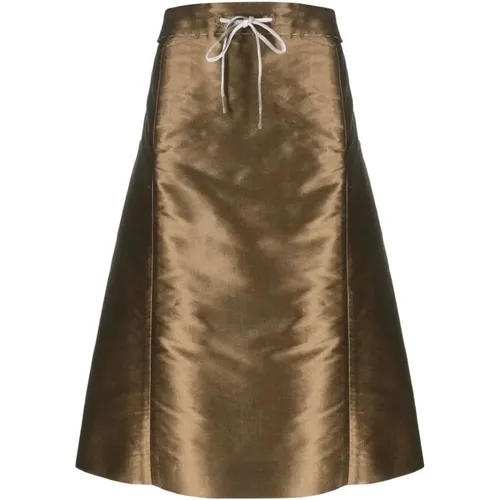 Luxurious Silk Blend Midi Skirt , female, Sizes: XS - Maison Margiela - Modalova