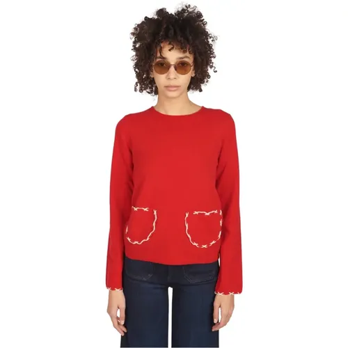 Crew-Neck Sweater with Front Pockets , female, Sizes: XS, M - Comme des Garçons - Modalova