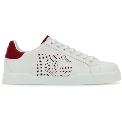 Weiße Nappa-Ledersneakers , Herren, Größe: 41 EU - Dolce & Gabbana - Modalova