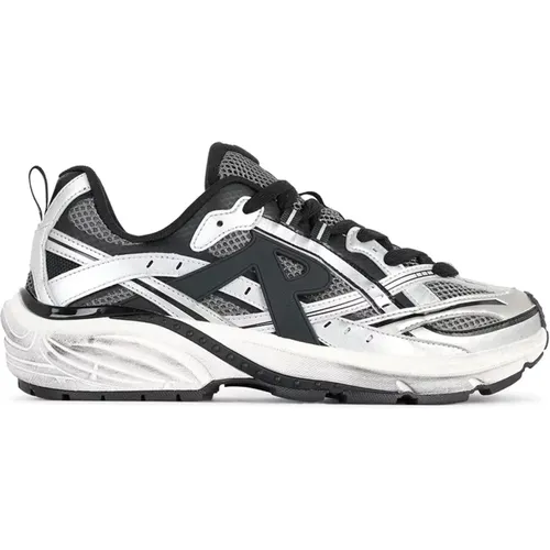 Sneakers, male, , Size: 8 US Silver Mesh Runner Sneakers - Represent - Modalova