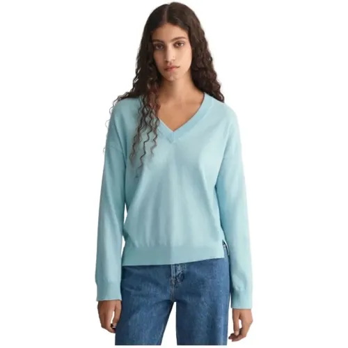 Ultra Fine V-Neck Wool Sweater , female, Sizes: L, S, 2XS, M - Gant - Modalova