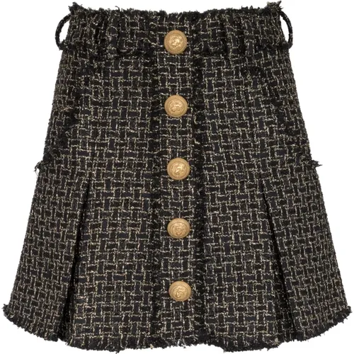 Lurex tweed skater skirt , female, Sizes: XL, S - Balmain - Modalova