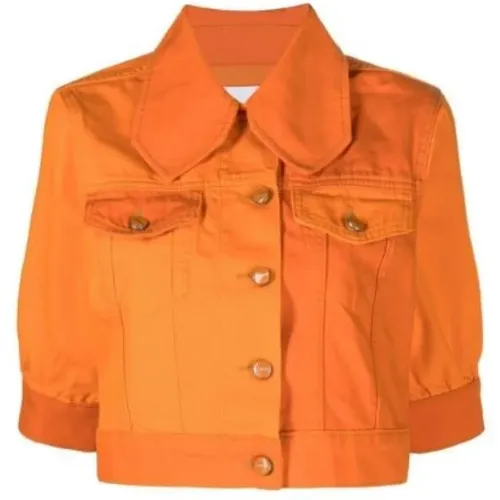 Orangeade Denim Puff Sleeve Jacket , Damen, Größe: XS - Ganni - Modalova