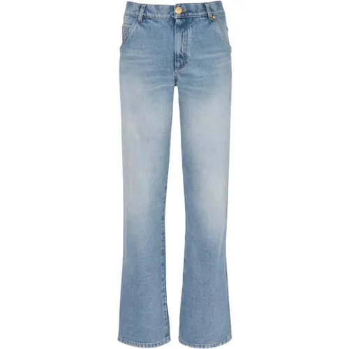 Weite ausgeblichene Denim-Jeans , Damen, Größe: 2XS - Balmain - Modalova