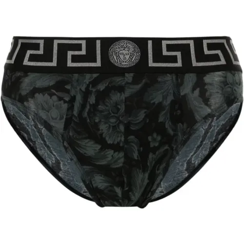 Bottoms, male, , Size: XL Barocco Print Underwear - Versace - Modalova