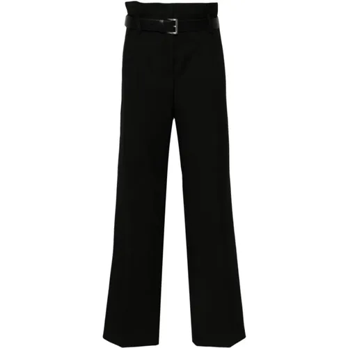 Gabardine Wide Leg Trousers , female, Sizes: XS, S - Prada - Modalova