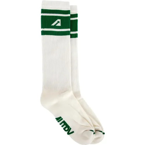 Rippstrick-Socken mit Kontrast-Logo , Herren, Größe: S - Autry - Modalova