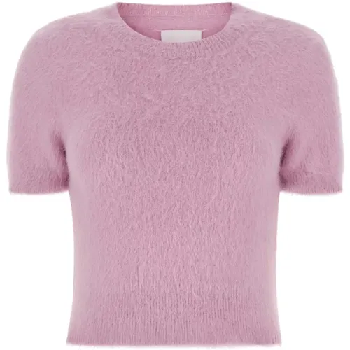 Lila Angora Blend Pullover , Damen, Größe: M - Maison Margiela - Modalova