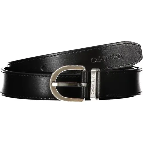 Classic Leather Belt with Metal Logo Buckle , female, Sizes: 75 CM, 80 CM - Calvin Klein - Modalova