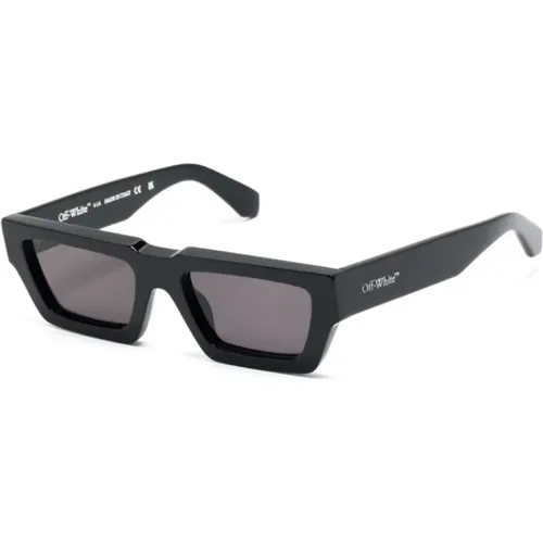 Schwarze Sonnenbrille mit Original-Etui , unisex, Größe: 54 MM - Off White - Modalova