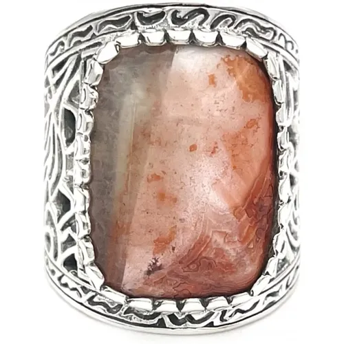 Rings, unisex, , Size: ONE SIZE Handcrafted Sterling Silver Agate Ring - Jalan Jalan - Modalova