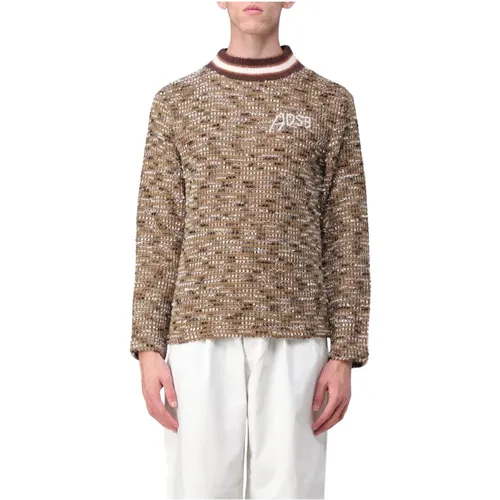 Round-neck Knitwear, male, , Size: XL Mock Neck Knit Sweater - Andersson Bell - Modalova