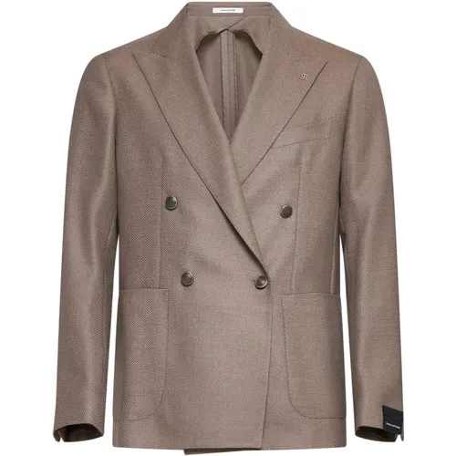 Textured Wool Double-Breasted Blazer , male, Sizes: M, XL - Tagliatore - Modalova