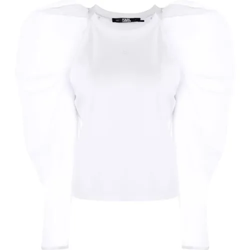 Organza Puffy Top in Weiß , Damen, Größe: XS - Karl Lagerfeld - Modalova