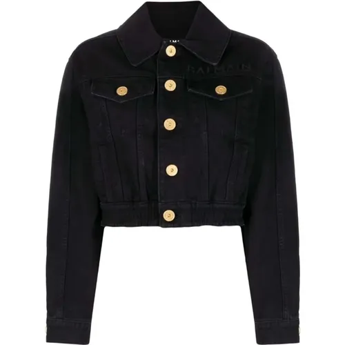 Denim Jacket Jacket , female, Sizes: S - Balmain - Modalova