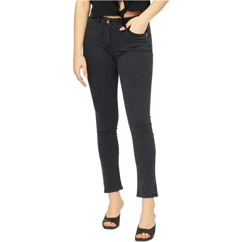 Schwarze Slim-Fit Denim Jeggings mit Fly-Silhouette , Damen, Größe: W28 - PATRIZIA PEPE - Modalova