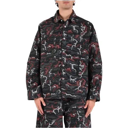 Light Jackets, male, , Size: M Printed Cotton Shirt - PDF - Modalova