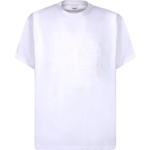 Embossed Logo Cotton T-Shirt , male, Sizes: S, XL - Burberry - Modalova