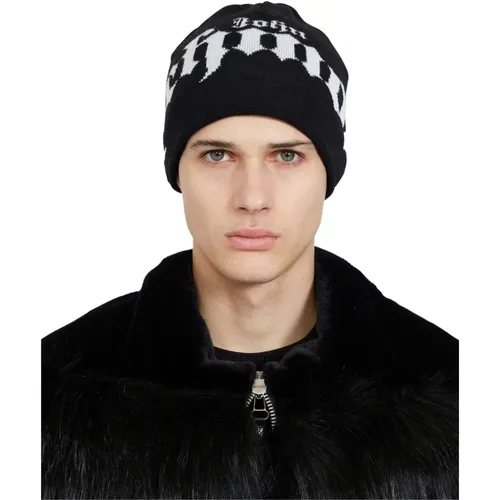 Beanies, male, , Size: M Winter Beret with Logo and Zip Closure - John Richmond - Modalova