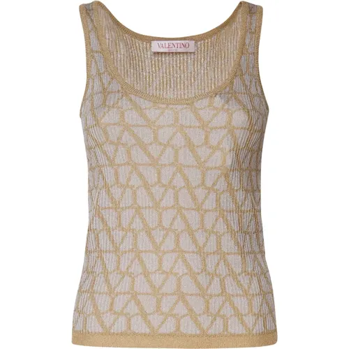 Golden Iconograph Top Made in Italy , female, Sizes: M, S - Valentino Garavani - Modalova