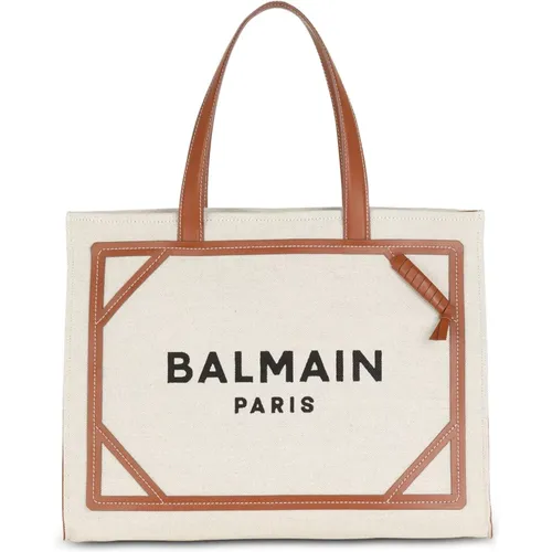 B-Army 42 Canvas-Tote-Tasche mit Lederelementen - Balmain - Modalova