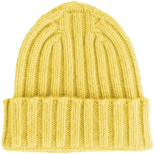 Beanies, unisex, , Size: ONE SIZE Cashmere Ribbed Beanie Hat - Made in Italia - Modalova