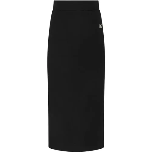 Stretch Design Pencil Midi Skirt , female, Sizes: L, S, 2XS - Dolce & Gabbana - Modalova