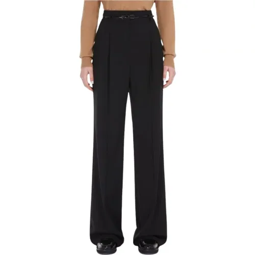 Wide Trousers, female, , Size: XL High-waisted Wool Trousers - Max Mara - Modalova